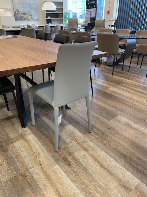 Ada chair light grey leather WAS $1248ea - NOW $6990 for x 8 - MUST BE SOLD AS A SET