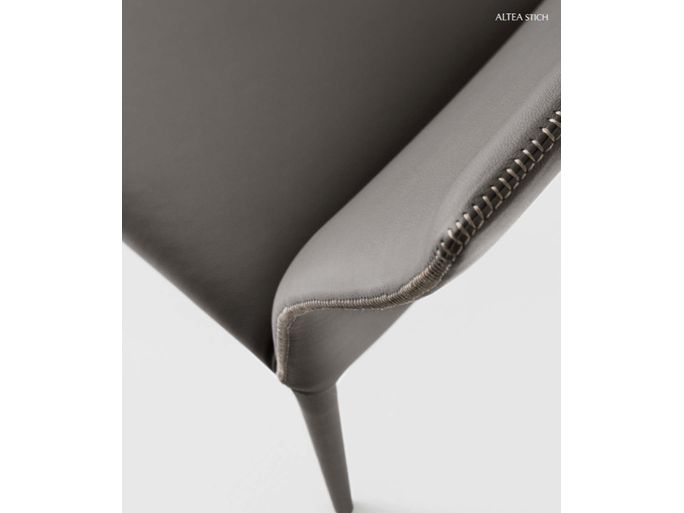 Altea Stitch light grey leather chair WAS $1545ea - NOW $8800 for x 8