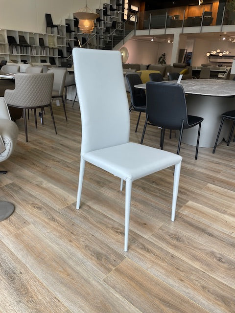 Altea Stitch light grey leather chair WAS $1645ea - NOW $8800 for x 8