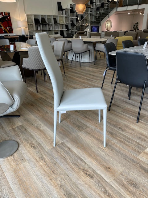 Altea Stitch light grey leather chair WAS $1645ea - NOW $8800 for x 8