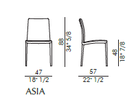 ASIA EDGE chair WAS $1445ea NOW $3960 for x 4 - MUST BE SOLD AS A SET