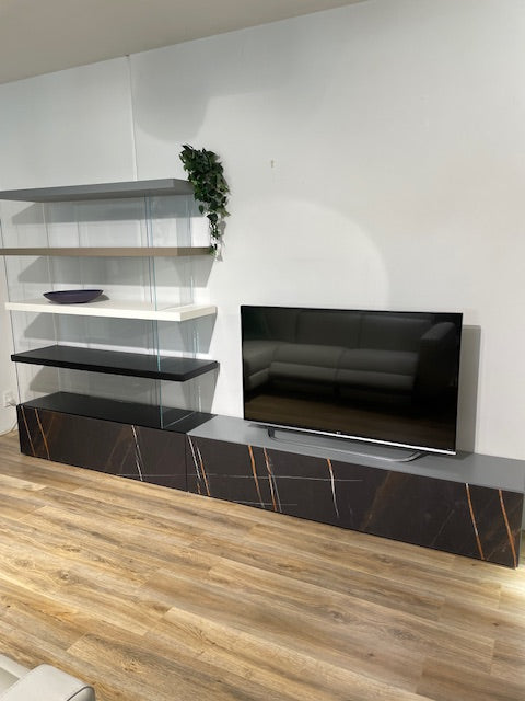 Air shelf and TV unit by Lago X-glass Sahara Noir WAS $11263 NOW $7320