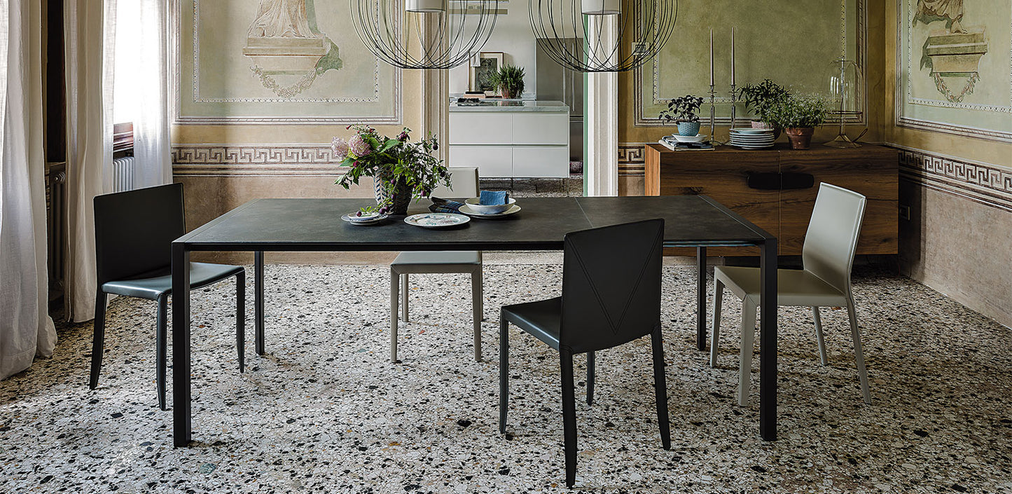 Pedro Drive dining table Cattelan - WAS $3770 - NOW $1830 Graphite/ Grey Oxide extension