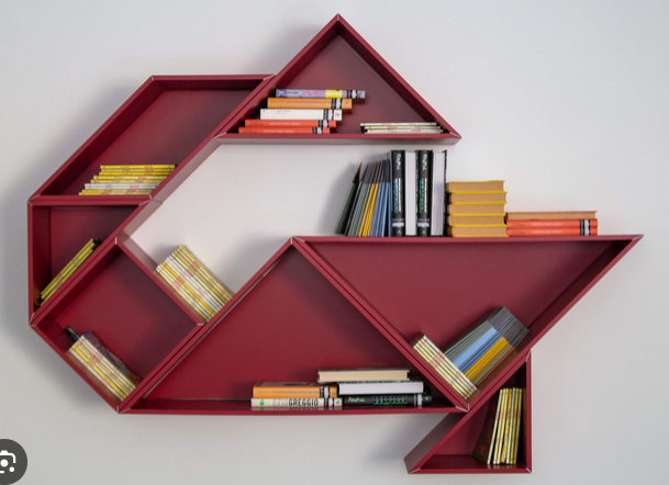 Tangram shelf unit by Lago - RED - WAS $2900 NOW $1450 - 1 left